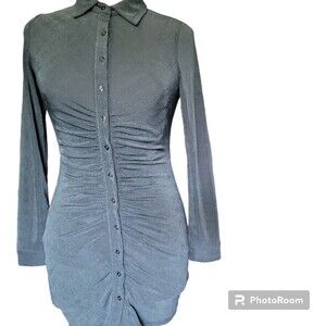 LA HEARTS RUNCHY GREY MINI DRESS